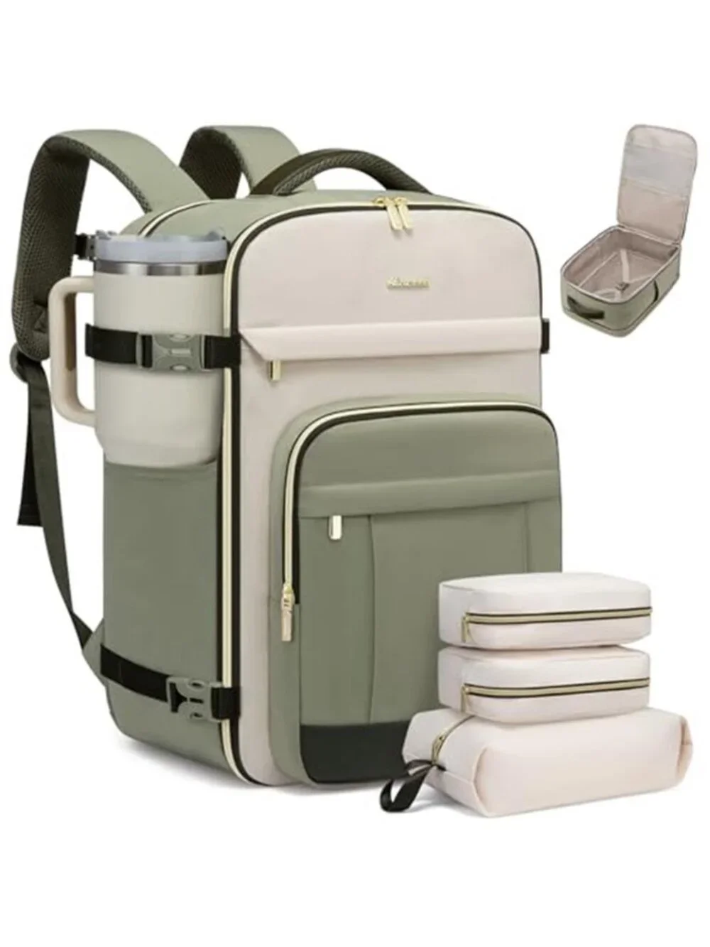Carry On Travel Backpack 40L Personal Item Laptop Weekender With Packing Cubes